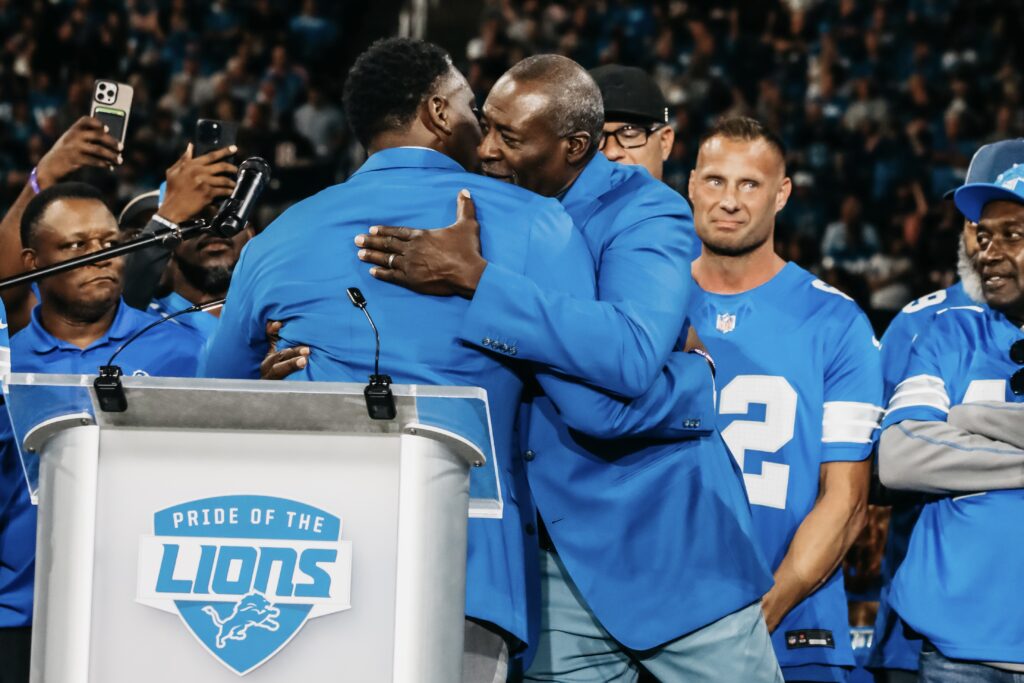 Robert Porcher Inducted in Pride of the Lions With Lomas Brown